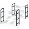 PARENCE. Set di 2 scarpierie, 3 livelli - 2 portascarpe. Metallo compatto e plastica 40x19x44 cm - Ingresso/spogliatoio a risparmio spazio - 2 pezzi