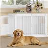 HEXCELEN 101cm Gabbia per Cani, Kennel Cane con Porta Scorrevole, 3 Porte, Tavolo Supplemento, Nicchia Moderna per Cani, Anti-morso e Anti-fuga, 101 x 60,5 x 70 cm, Quercia Bianca e Bianco, Moderna