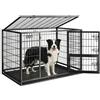 Feandrea Gabbia per Cani, Doppia Porta Rimovibile, 107 x 70 x 76,6 cm | Casetta per Animali, Parco per Cani, L, per Cani di Taglia Media e Grande, Nero Inchiostro, Collezione DACK PPD001B01