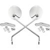 Generic Coppia specchietti retrovisori Sinistro e Destro ROTONDI in ACCIAIO INOX - CROMATI - P.iaggio 50 125 150 200 Vespa Special Primavera ET3 GS GTR PX T5 Sprint Veloce - CI2350