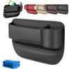 LLELEMAMO Cup Holder Gap Bag for Car, Berimat for Car, Car Leather Cup Holder Gap Bag, Adjustable Car Seat Gap Storage Box, Car Seat Gap Filler Organizer with Water Cup Holder for Item (Co-pilot-Black)