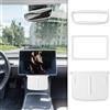 Gosknor 3 Pz Accessori per Auto per Tesla Modello 3 Modello y, Cornice Protettiva Schermo Pad in Silicone per Ricarica Wireless per Console Centrale Cover per Specchietto Retrovisore (Bianco)