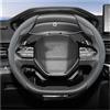 DZNEFYUP coprivolante auto Adatto Traspirante Pelle Volante Coprivolante Antiscivolo Durevole Per Peugeot 206 208 3008 308 207 307 2008 508 5008 407 107(Ovale grigio 2 pezzi)