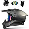 DriveNova Casco Integrale Motocross, Casco da Cross Omologato con Occhiali Guanti e Mascherine per Adulti E Bambini, Casco da downhill integrale MTB Include 3 Misure