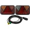 UNITRAILER Set Fanali Posteriori Fristom FT-270 a LED Sinistro e Destro 7 Funzioni 12V IP68 Fendinebbia Retromarcia con Cablaggio Elettrico Mantes 5m 7 PIN per Rimorchio Carrello Auto