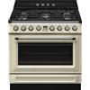 Smeg TR90GMP Cucina 90 Cm, Modello Victoria, Piano Cottura A Gas, 5 Fuochi, Forno Elettrico Multifunzione, Color Panna, Classe Energetica A