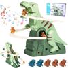 YISKY Pista Educativa con Scivolo per Bambini, Giocattolo Dinosauro Arrampicatore con Luci e Musica