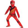 Disguise Costume Tuta Kai Ninjago Bambino, Costume Ninja Bambini Disponibile Taglia S, M