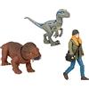 Mattel Jurassic World Dominion Human & Dino Pack Maisie & Velociraptor Beta e accessori, statuette autentiche, articolazioni mobili, dai 4 anni