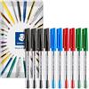 STAEDTLER Stick 430M - Penna a sfera a punta media da 0,5 mm, confezione da 10 pezzi, inchiostro nero, blu, rosso, verde