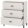 Dmora Cassettiera Chikina 80x40x90h cm Bianco 3 Cassetti Apertura Scorrevole, Chiusura Scorrevole
