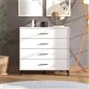 Dmora Cassettiera Chimiko 93x40x90h cm Bianco 4 Cassetti Apertura Scorrevole, Chiusura Scorrevole