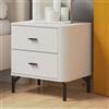 Dmora Comodino Chisuchi 52x40x56h cm Bianco un Ripiano 2 Cassetti, Apertura Scorrevole