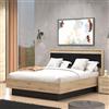 Dmora Letto Matrimoniale Keketo Marrone Rovere Nodi Dimensione Materasso 160x200 cm Imbottito, Letto Matrimoniale Testiera Imbottita