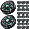 PRETYZOOM Mini Bussola Tascabile 15mm Nera, ABS Acrilico | Stabilità a Olio, Alta Precisione, Design Compatto, per Campeggio, Attività Educative e Portachiavi