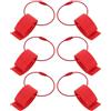 FRCOLOR 6 Pezzi Clip per Disco in Plastica con Cavo Metallico Rosso | Laccetto Incluso, Presa Sicura, per Uso All'aperto e Quotidiano, Stile Moderno