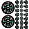 BESTOMZ Mini Bussola Tascabile 15mm, Riempita D'olio, per Navigazione | Nero ABS e Acrilico, Portachiavi, Campeggio e Attività Educative, Alta Precisione, Formato Portatile