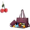 Generico Borsa per il pranzo 2 in 1 da donna, borsa per il pranzo 2 in 1, per laptop da 15,6 pollici con scomparto isolato a tenuta stagna, elegante borsa da lavoro e da viaggio per ufficio, scuola