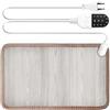 Aicharynic Scaldapiedi elettrico: tappetino riscaldato 30 x 50 cm con termostato, tappetino riscaldante con 10 impostazioni di calore, retro antiscivolo, tappetino riscaldante per evitare piedi freddi con timer