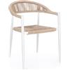 Bizzotto Sedia con braccioli janda bianco sa27/beige