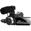 NGDVJEXPHUKS Videocamera, 2 PCS Videocamera .7K digitale Touch screen da 3,0 pollici 30MP Zoom 16X Supporto FHD(With mic)