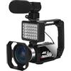NGDVJEXPHUKS Videocamera, Videocamere UHD 4K Vlog Live Streaming Webcam Videocamera digitale esterna Registratore portatile Blogger 18X(32G SD Card,NA-U800-LT)