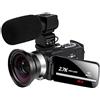 NGDVJEXPHUKS Videocamera, 2 PCS Videocamera .7K digitale Touch screen da 3,0 pollici 30MP Zoom 16X Supporto FHD(Lens and mic)