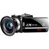 NGDVJEXPHUKS Videocamera, 2 PCS Videocamera .7K digitale Touch screen da 3,0 pollici 30MP Zoom 16X Supporto FHD(With lens)