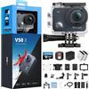 AKASO Action Camera V50 X con scheda di memoria microSDXC da 128 GB - 4K Wifi nativa subacquea 40M EIS anti-shake Cam con touch screen, telecomando, custodia impermeabile e kit di accessori di