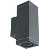 V-TAC VT-842 Portalampada wall light da muro up/down in alluminio quadrato grigio opaco 2xGU10 IP44 - SKU 8627