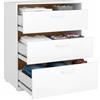Arreditaly Cassettiera a 3 Cassetti Comò Comodino Mobile Contenitore Salvaspazio Design Moderno Minimalista Per Camera da Letto Ingresso Soggiorno 70.2 x 39.8 x 82.7 Cm (Bianco)