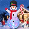Danxilu Pupazzo di Neve Gonfiabili Natale per Esterni da 240cm Luci LED | Gonfiabile Esterno Decorazioni con Bastoncino di Zucchero per Natalizie Interni Cortili Giardino Prato