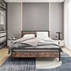 BOFENG Struttura per letto king size con testiera in legno, struttura per letto king size in metallo resistente, con contenitore, senza bisogno di molle, base per materasso, supporto a doghe in acciaio