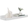 PURELLEL Mensola sospesa da 40 cm, in legno MDF, con protezione anticaduta, per corridoio, cucina, bagno e soggiorno, bianco opaco