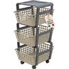 AKITAInk Carrello Portatutto Modula con Ruote - Carrello Portaoggetti a 3 Piani, Portata 9 kg, 41,5×29×75 cm, Made in Italy, Disponibile in 4 Colorazioni (Tortora)