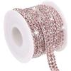 PATIKIL 3 Iarde Catena di Strass Decorazione Costume Fai da Te Argento/Rosa | 3 File Cristalli Chiusi Catena Decorativa, Per Cuciture Abbigliamento Artigianato, Rifinitura Borsa