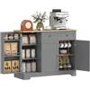 HOMCOM Mobile bar caffè moderno con vano, cassetto, mensole porta, Grigio | Credenza sideboard, ripiani regolabili, piccola dispensa cucina