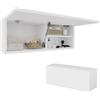 PLATAN ROOM Armadietto da bagno 80/120/160/200/240 di larghezza, mobile da bagno, pensile pieghevole, lucido, bianco opaco (bianco opaco/bianco opaco, 80 x 30 x 25)