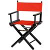 ZStyle Sedia da Regista Pieghevole in Legno, 90 cm di Altezza, 54 cm di Larghezza, 48 cm di Profondità, Nera (Fusto nero - tela rossa)