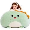 GAGAKU Pouf per bambini, grande contenitore e organizer per la cameretta dei bambini, in morbido tessuto a coste (senza imbottitura)