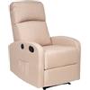 Gremium Poltrona Relax Reclinabile a Letto Con Seduta Ergonomica In Tessuto, Schienale Regolabile e Doppio Cuscino Per Arredo Salotto, Soggiorno e Ufficio