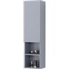 Inbagno Colonna Bagno Sospesa 115 Cm Azzurro Polvere - Mobile Pensile Con Anta Soft-Close, Vani A Giorno E ripiani Interni - Linea Nuvola