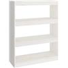 vidaXL Libreria/Divisorio Bianco 80x30x103,5 cm in Massello di Pino