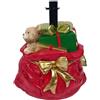 COSE DA CASA Base per Albero di Natale a Forma di Sacco Rosso con Orsetto Pacco Regalo Fiocco Oro Base Piede Cesto di Supporto Decorazione addobbo Natalizio arredo casa Particolare
