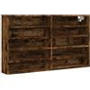 vidaXL Armadietto Vetrina Rovere Fumo 100x15x58 cm Legno Multistrato