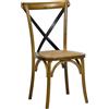 Totò Piccinni Sedia in Legno Design Cross, seduta intreccio rattan (1, Marrone Croce Nera)
