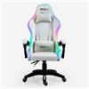 Produce Shop Sedia Gaming Bianca Poltrona massaggiante LED reclinabile ergonomica Pixy Plus