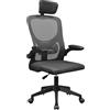 Mars Gaming MGC-ERGOPLUS, Sedia Ergonomica Professionale, Supporto Lombare Dinamico Adattabile, Rete Traspirante, Altezza Regolabile 115 e 125cm, Braccioli Pieghevoli, Poggiatesta Regolabile, Nero