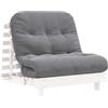vidaXL Divano Letto Futon con Materasso Bianco 90x206x11cm Legno Pino