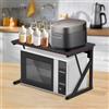 LANTUS Mensola espandibile per forno a microonde, per cucina, portaspezie e microonde, estraibile, Supporto Microonde con Ganci,54 * 35 * 34,5 cm - Nero